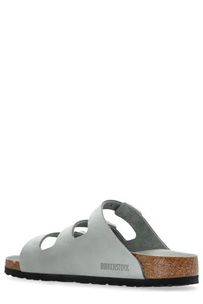 Birkenstock Mint Green Leather Florida Slippers