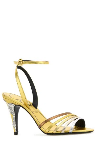 Valentino Adycrush 85 Heeled Sandals In Gold