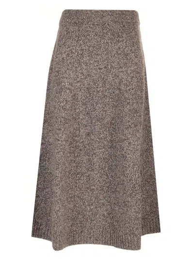 Weekend Max Mara Multicolor Wool Piega Skirt In Gray