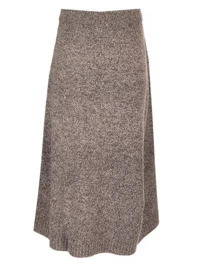 Weekend Max Mara Multicolor Wool Piega Skirt In Gray