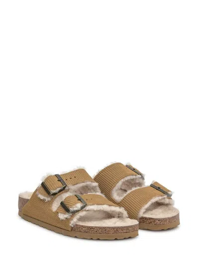 Birkenstock Mustard Suede Arizona Slippers