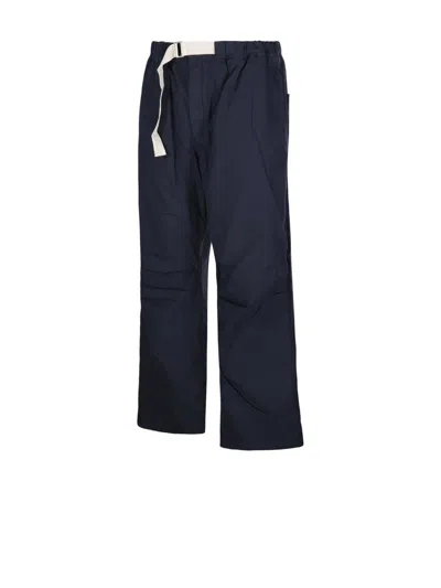 Emporio Armani Wide-leg Relaxed-fit Trousers With Adjustable Drawstring In Black