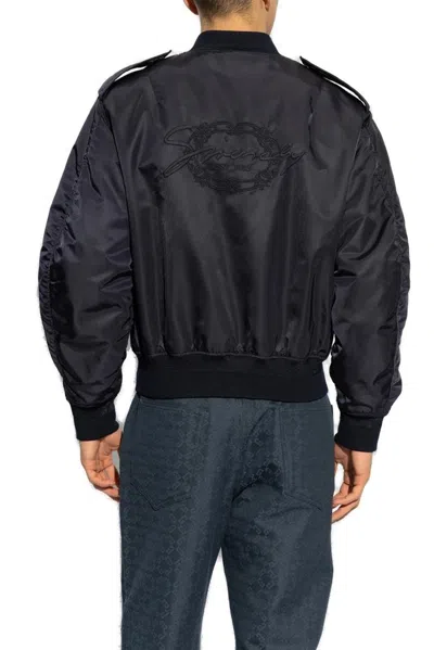 Givenchy Bomber Jacket With Epaulettes And Pockets In Blue