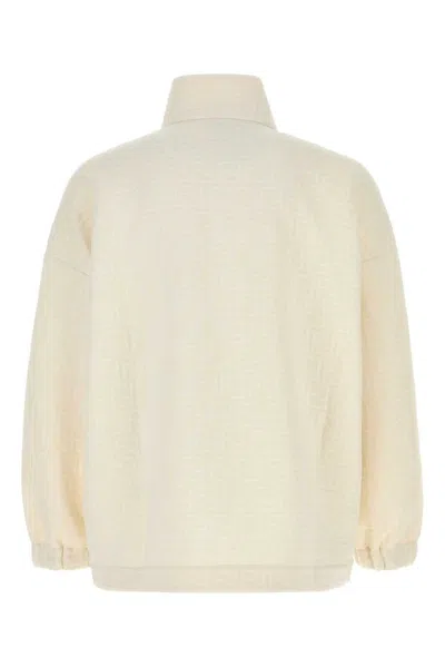 Fendi Felpa In Misto Poliestere Avorio  Uomo