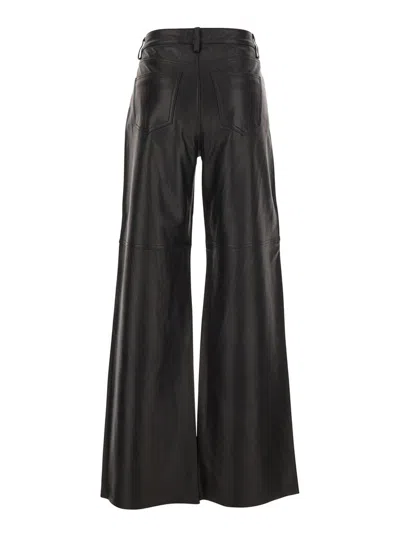 Michael Kors Black Pants With Belt Loops In Leather Woman