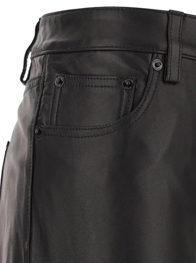 Michael Kors Black Pants With Belt Loops In Leather Woman