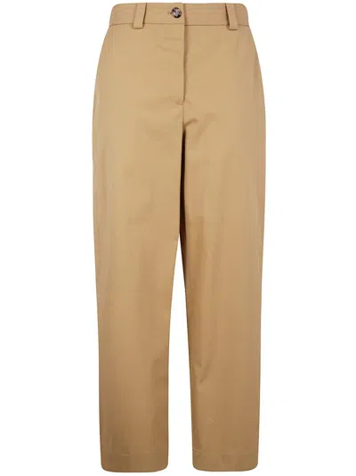Khaite Cotton Straight-leg Trousers In Yellow