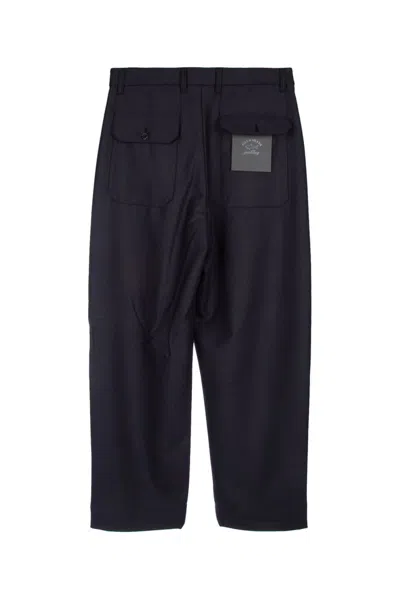 Paul & Shark Cropped Pleated Trousers With Belt Loops And Flap Back Pockets