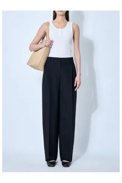 The Row Pipa Wide-leg Tailored Trousers In Black