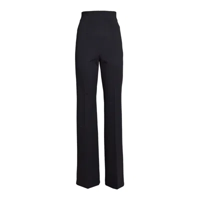 Sportmax Pants In Virgin Wool Blend In Black