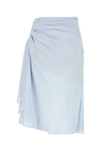 Givenchy Draped Silk Skirt Midi Length Subtle Pattern