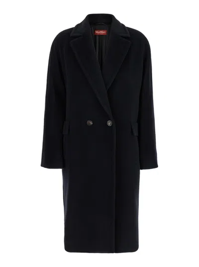 Mm Studio Pink Wool Cocco Coat In Black