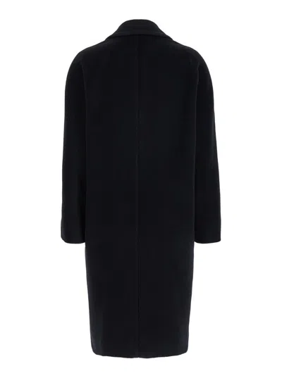 Mm Studio Pink Wool Cocco Coat In Black