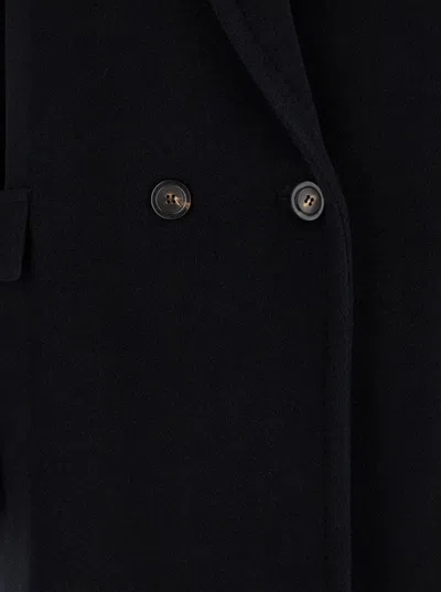 Mm Studio Pink Wool Cocco Coat In Black