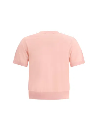Maison Kitsuné Pink Wool Cardigan In Pink