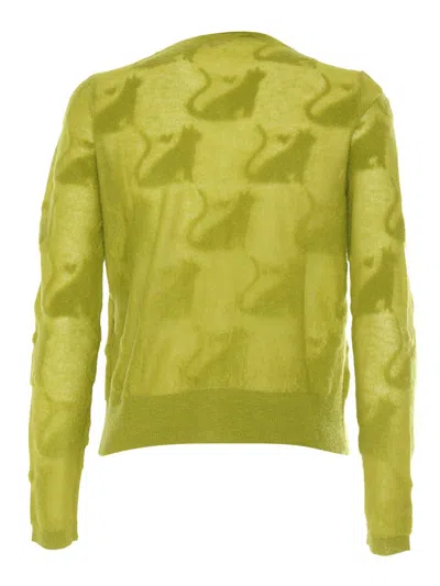 Mm Studio Pistachio Green Nylon Blend Alvaro Cardigan In Green