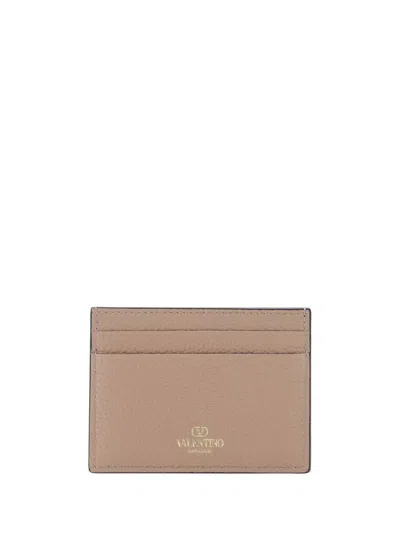 Valentino Powder Pink Leather Rockstud Card Holder