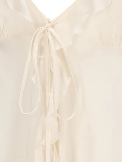 Chloé Silk Ruffle Sleeveless Top