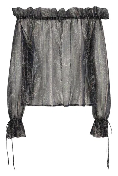 Saint Laurent Printed Crepe Blouse