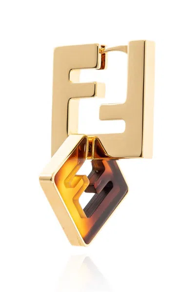 Fendi Printed Plexiglass And Metal Forever  Earrings