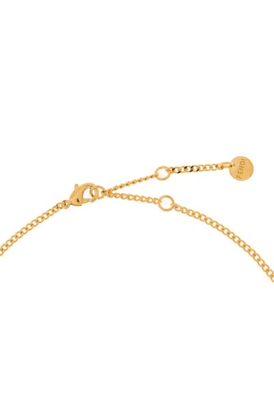 Fendi Printed Plexiglass And Metal Forever  Necklace