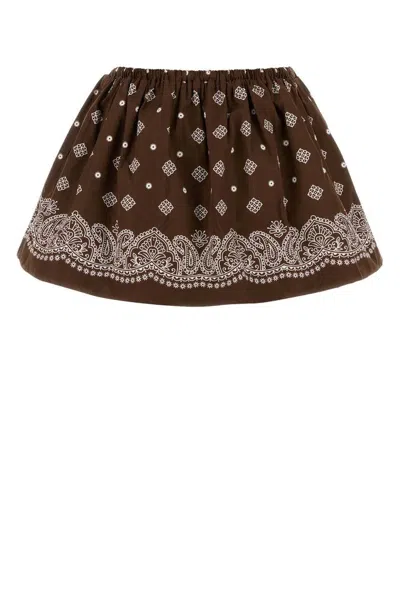 Miu Miu Printed Poplin Mini Skirt