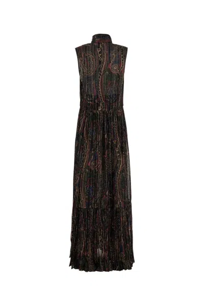 Saint Laurent Women Printed Silk Blend Long Dress