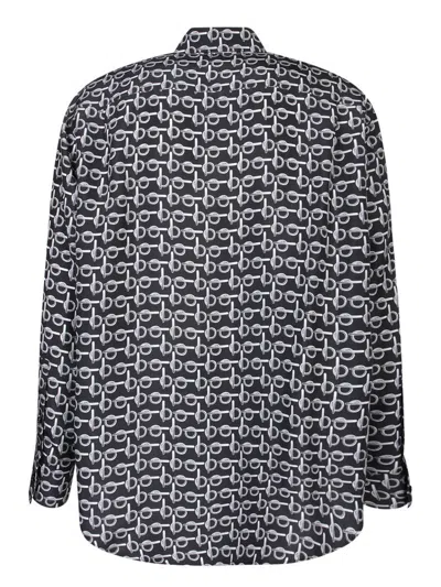 Burberry Long Sleeve Shirt With All-over Monogram Print