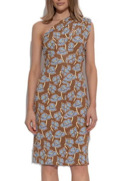 Versace One-shoulder Stretch Crepe Jersey Cocktail Dress