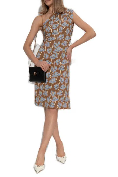 Versace One-shoulder Stretch Crepe Jersey Cocktail Dress