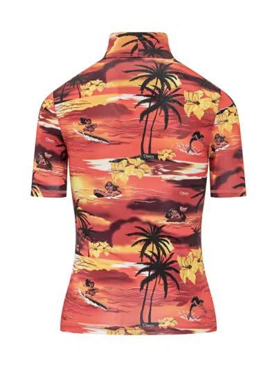 Coperni Tropical Print Stretch Viscose Disney T-shirt In Multi