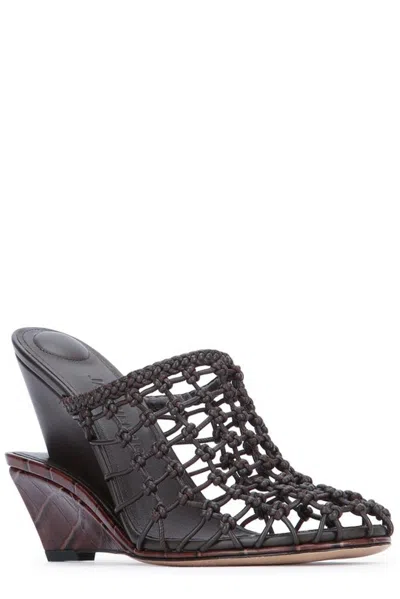 Jacquemus Mesh Les Doubles Tresses Mules In Brown