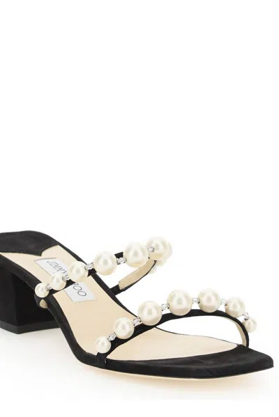 Jimmy Choo 'amara 45' Pearl Strap Suede Mules