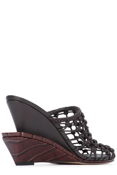 Jacquemus Mesh Les Doubles Tresses Mules In Brown