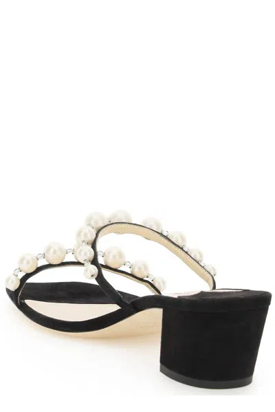 Jimmy Choo 'amara 45' Pearl Strap Suede Mules