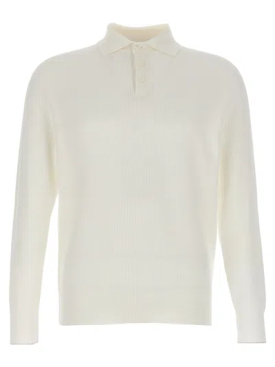 Brunello Cucinelli Ribbed Long Sleeve Polo Shirt