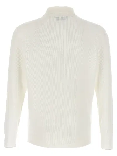 Brunello Cucinelli Ribbed Long Sleeve Polo Shirt