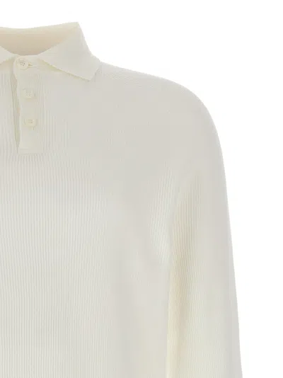 Brunello Cucinelli Ribbed Long Sleeve Polo Shirt