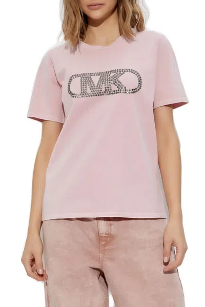 Michael Kors Sage Green Cotton T-shirt In Pink