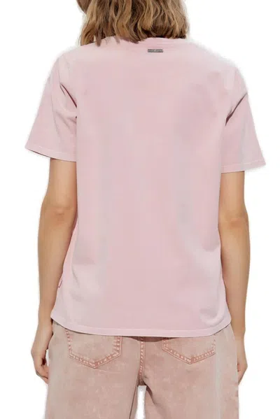 Michael Kors Sage Green Cotton T-shirt In Pink