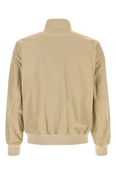 Woolrich Sand Cotton Blend Cruiser Bomber Jacket In Yellow