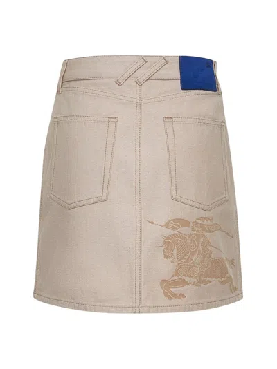 Burberry Equestrian Knight Denim Skirt