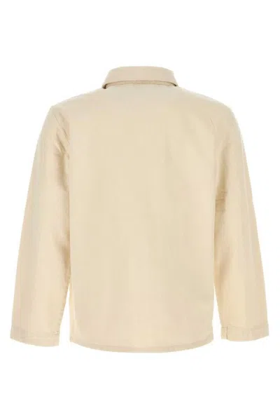 Apc Kerlouan Beige Jacket With Classic Collar And Front Button Closure In Cotton Man