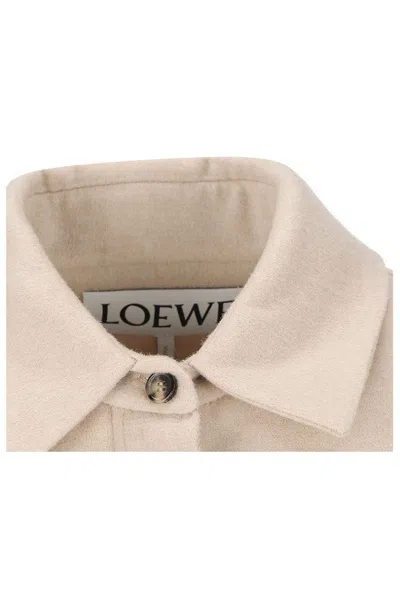 Loewe Women Wool And Cashmere Overshirt In Brown