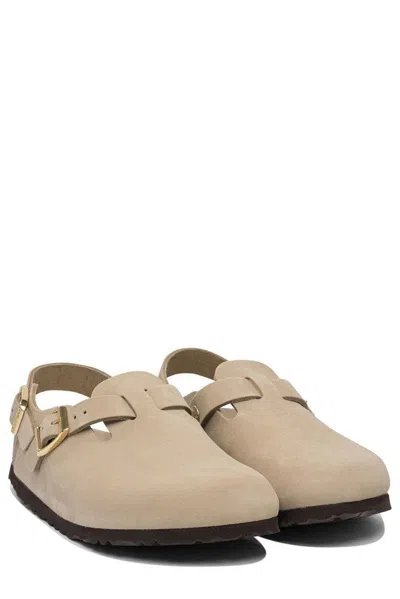 Birkenstock Tokyo Suede Slipper Slingback Strap In Neutral