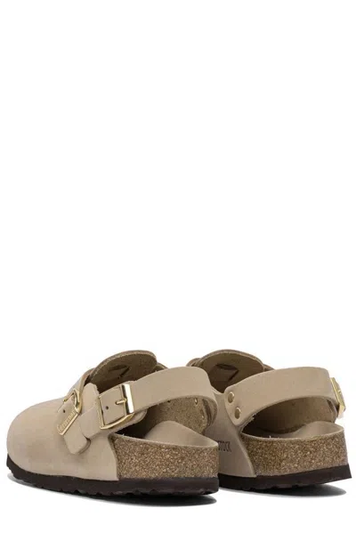 Birkenstock Tokyo Suede Slipper Slingback Strap In Neutral