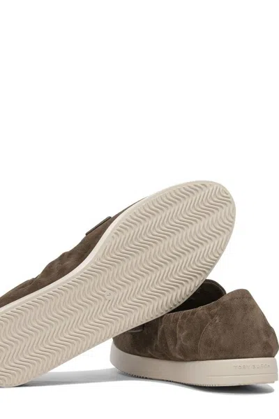 Tory Burch Brown Loafers With Logo Plaque On The Front And Slip-on Design In Brown