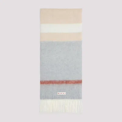 Marni Fringed Alpaca Scarf In Brown
