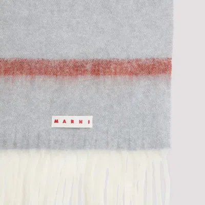 Marni Fringed Alpaca Scarf In Brown