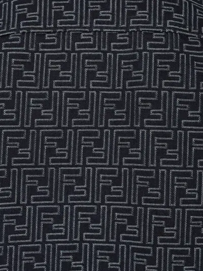 Fendi Giubbino In Denim Ricamato Uomo In Blue